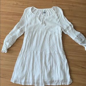 White ruched long sleeve dress - Old Navy - L